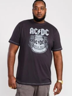 D555 Highway Official ACDC Hells Bells Printed T-Shirt - Black