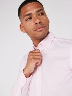 Hackett Essential Long Sleeve Oxford Shirt - Pink -Barbou Clothing Shop VHGGS SQ4 0000000063 PINK MDd