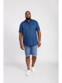 D555 Tristain Floral Print Button Down Collar Shirt -Barbou Clothing Shop VHGHM SQ4 0000000048 NAVY MDd