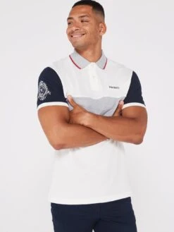 Hackett Heritage Panel Polo Shirt - White