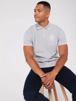 Hackett Heritage Logo Polo Shirt - Grey -Barbou Clothing Shop VHGI9 SQ4 0000000005 GREY MDd