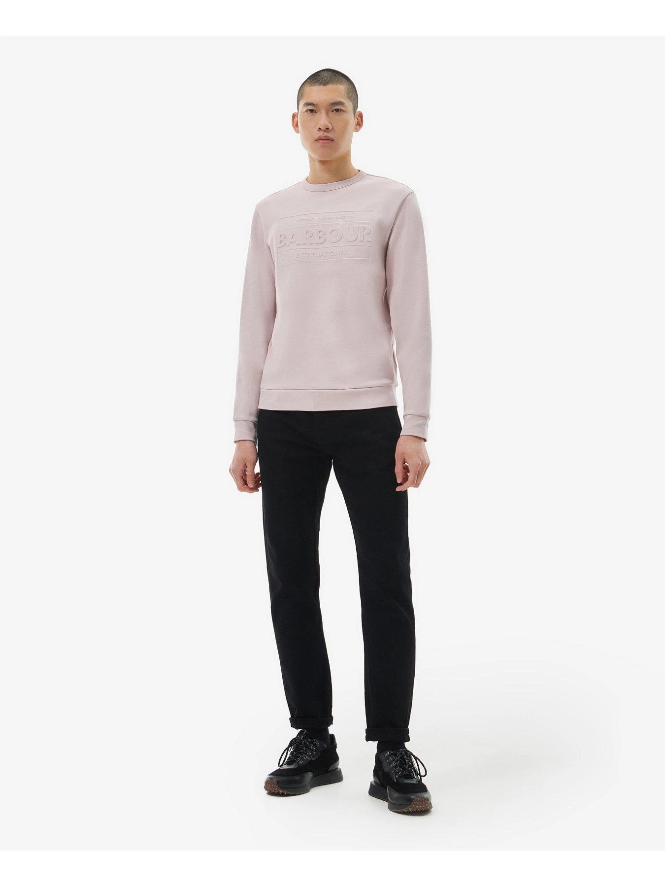 Barbour International Stamp Embossed Crew Neck Sweatshirt - Pink 3 Barbour International Stamp Embossed Crew Neck Sweatshirt - Pink - Image 3