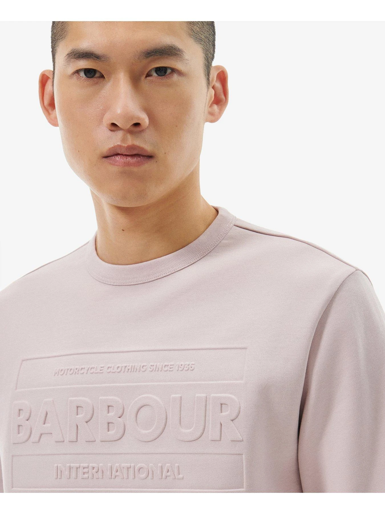 Barbour International Stamp Embossed Crew Neck Sweatshirt - Pink 4 Barbour International Stamp Embossed Crew Neck Sweatshirt - Pink - Image 4