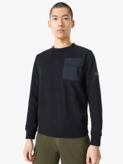 Barbour International Banks Arm Badge Crew Neck Sweatshirt - Black