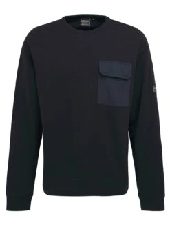 Barbour International Banks Arm Badge Crew Neck Sweatshirt - Black -Barbou Clothing Shop VHIKH SQ5 0000000004 BLACK MDd1