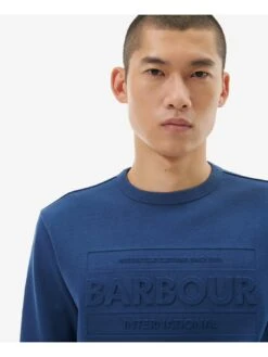 Barbour International Stamp Embossed Crew Neck Sweatshirt - Blue 8 Barbour International Stamp Embossed Crew Neck Sweatshirt - Blue -Barbou Clothing Shop VHIKM SQ4 0000000020 BLUE MDd