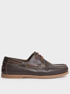 Crew Clothing Austell Boat Shoe - Dark Brown