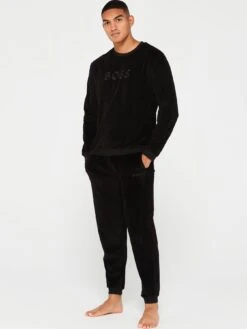 BOSS Bodywear Velour Lounge Sweatshirt - Black -Barbou Clothing Shop VIIKP SQ3 0000000004 BLACK MDo