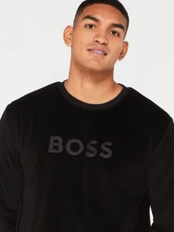 BOSS Bodywear Velour Lounge Sweatshirt - Black -Barbou Clothing Shop VIIKP SQ4 0000000004 BLACK MDd