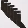 BOSS Bodywear 6 Pack Qs Stripe Cc Socks - Black