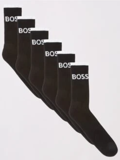 BOSS Bodywear 6 Pack Qs Stripe Cc Socks - Black