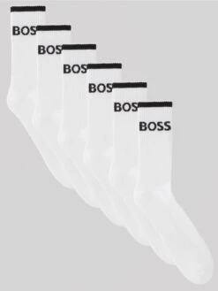 BOSS Bodywear 6 Pack Qs Stripe Cc Socks - White