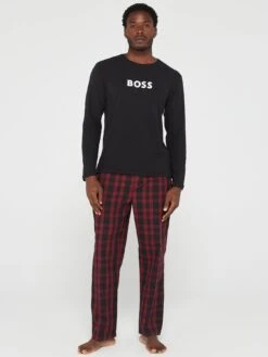 BOSS Bodywear Easy Long Pyjama Set - Dark Red