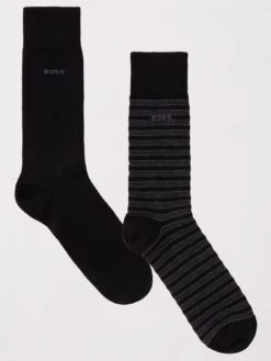 BOSS Bodywear 2 Pack Rs Stripe Cc Socks - Black