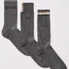 BOSS Bodywear 3 Pack Rs Rib Iconic Cc Socks - Grey