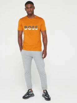 BOSS Tee 1 Bi Colour Logo T-shirt Regular Fit T-shirt -Barbou Clothing Shop VIOQ0 SQ3 0000001073 DARK YELLOW MDo