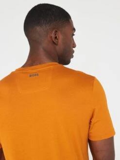 BOSS Tee 1 Bi Colour Logo T-shirt Regular Fit T-shirt -Barbou Clothing Shop VIOQ0 SQ5 0000001073 DARK YELLOW MDd1
