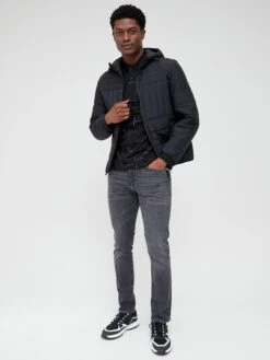 BOSS Omir1 Hooded Quilted Jacket - Black  -Barbou Clothing Shop VIORV SQ3 0000000004 BLACK MDo