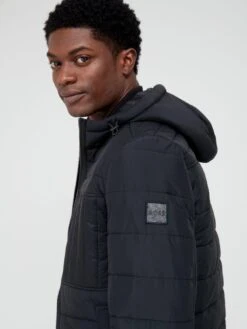 BOSS Omir1 Hooded Quilted Jacket - Black  -Barbou Clothing Shop VIORV SQ4 0000000004 BLACK MDd