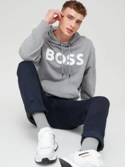BOSS Webasichood Overhead Hoodie - Grey -Barbou Clothing Shop VIOTQ SQ4 0000000215 LIGHT GREY MDd