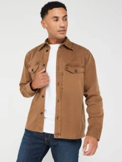 BOSS Lovelock Overshirt - Dark Beige 
