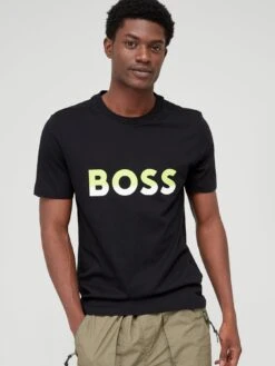 BOSS Bi-Colour Logo Regular Fit T-shirt - Black 