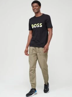 BOSS Bi-Colour Logo Regular Fit T-shirt - Black  -Barbou Clothing Shop VIOVS SQ3 0000000004 BLACK MDo