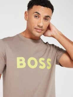 BOSS Tee 1 Regular Fit T-shirt - Khaki  -Barbou Clothing Shop VIOWI SQ4 0000000058 KHAKI MDd