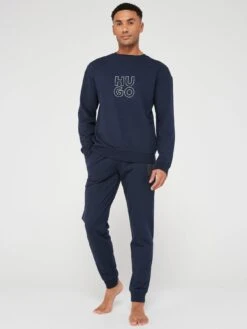 HUGO Bodywear Stacked Sweatshirt - Dark Blue -Barbou Clothing Shop VIS0S SQ3 0000000354 DARK BLUE MDo