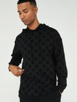 HUGO Bodywear Flock Aop Hoodie - Black -Barbou Clothing Shop VIS0T SQ4 0000000004 BLACK MDd