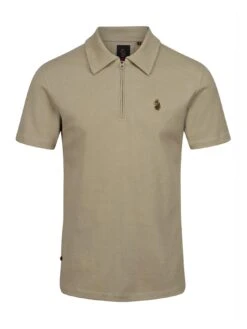 Luke 1977 Zip Neck Polo Shirt - Beige -Barbou Clothing Shop VIS1R SQ3 0000000108 BEIGE MDo