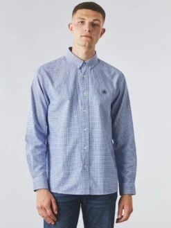 Pretty Green Houndstooth Shirt - Blue