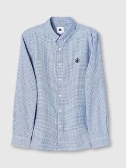 Pretty Green Houndstooth Shirt - Blue -Barbou Clothing Shop VIS2T SQ5 0000000020 BLUE MDd1