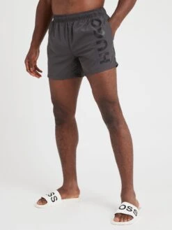 HUGO Abas Swim Shorts - Dark Grey