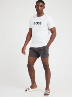 HUGO Abas Swim Shorts - Dark Grey -Barbou Clothing Shop VIS4U SQ3 0000000070 DARK GREY MDo