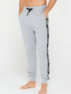 HUGO Sporty Tape Logo Lounge Pant - Medium Grey