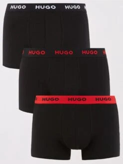 HUGO Bodywear 3 Pack Trunk - Black/Red