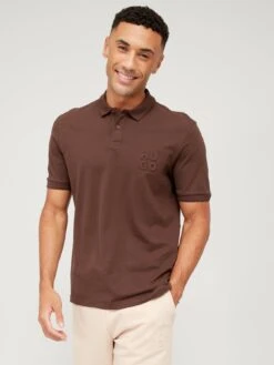 HUGO Drouts Regular Fit Polo Shirt - Brown