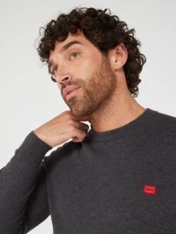 HUGO San Cassius-c1 Jumper - Dark Grey -Barbou Clothing Shop VIZ0Q SQ4 0000000070 DARK GREY MDd