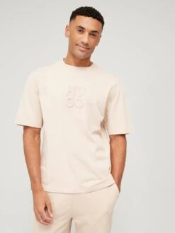 HUGO Dleek Relaxed Fit T-shirt - Beige 