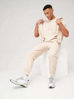 HUGO Dleek Relaxed Fit T-shirt - Beige  -Barbou Clothing Shop VIZ0T SQ5 0000001343 LIGHT BEIGE MDd1