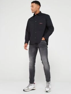 HUGO Erato Oversize Long Sleeve Shirt - Black -Barbou Clothing Shop VIZ1G SQ3 0000000004 BLACK MDo