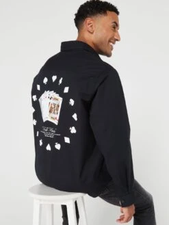 HUGO Erato Oversize Long Sleeve Shirt - Black -Barbou Clothing Shop VIZ1G SQ4 0000000004 BLACK MDd