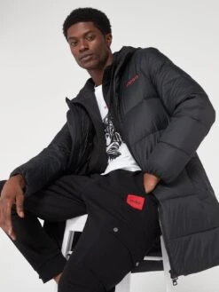 HUGO Mati2341 Padded Coat - Black  -Barbou Clothing Shop VIZ1J SQ4 0000000004 BLACK MDd