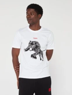 HUGO Darpione Print T-shirt - White