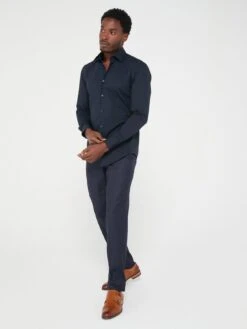 BOSS Hank Kent Slim Fit Shirt - Dark Blue -Barbou Clothing Shop VJ7W7 SQ3 0000000354 DARK BLUE MDo