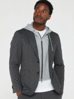 BOSS P Hanry Jacket With Hood - Dark Grey