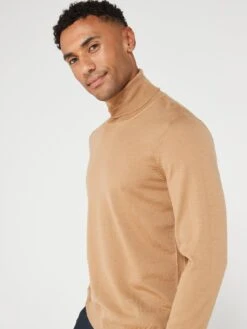 BOSS Musso-p Roll Neck Jumper - Dark Beige -Barbou Clothing Shop VJ7ZX SQ6 0000000278 DARK BEIGE MDd2