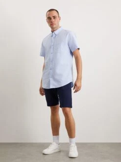 Burton Menswear London Burton Short Sleeve Oxford Shirt - Blue -Barbou Clothing Shop VJENT SQ3 0000000020 BLUE MDo