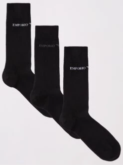 Emporio Armani Bodywear 3 Pack Of Short Socks - Black